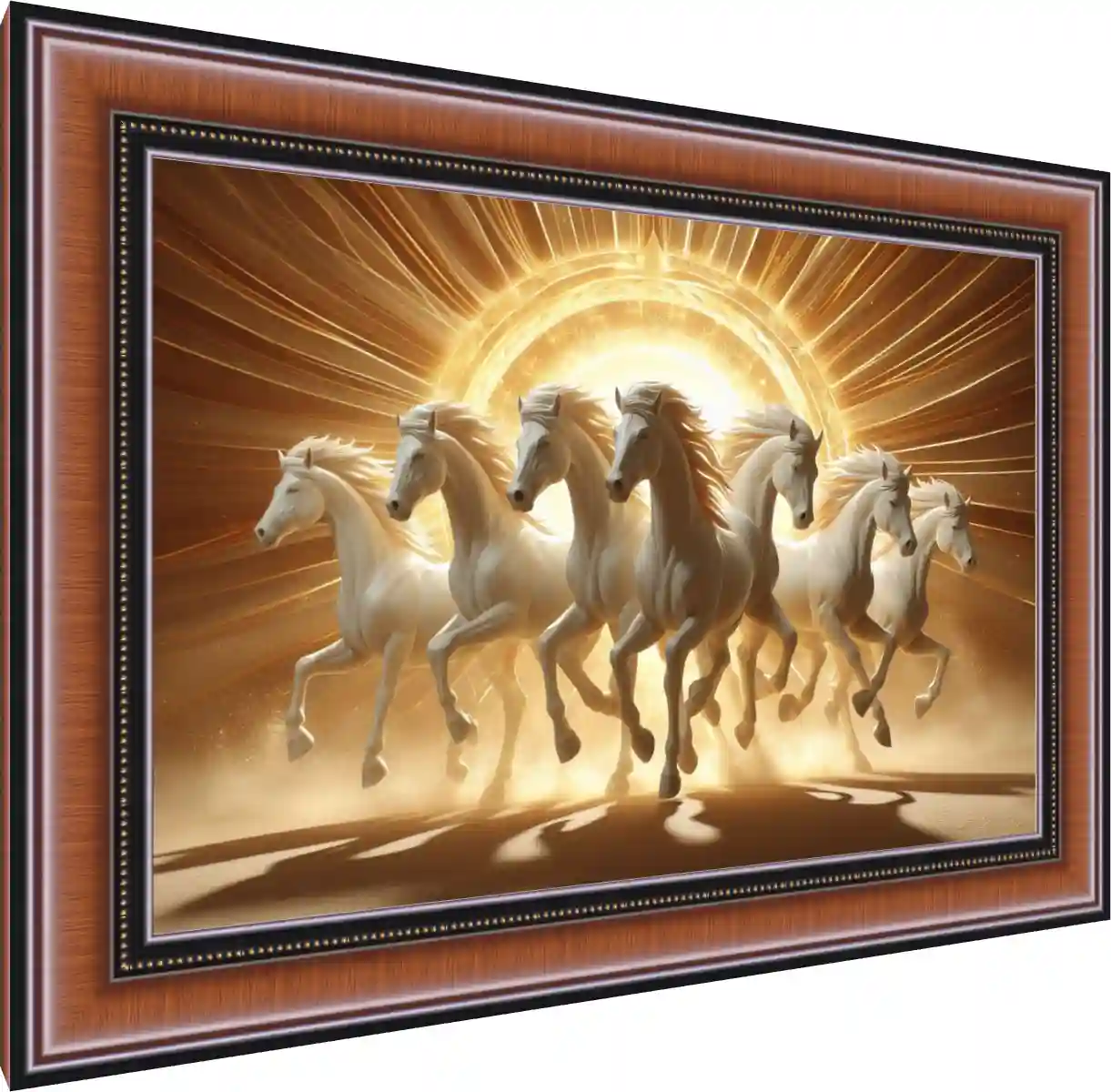 Success Sunrise Seven White Horses — photo frame preview | PrintPosters.in